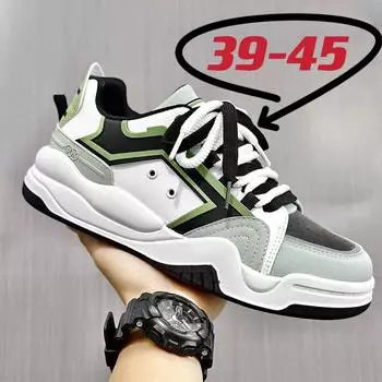 2024 spring new men s shoes Korean version trend board shoes bread shoes men s casual shoes travel shoes men s 39 красный