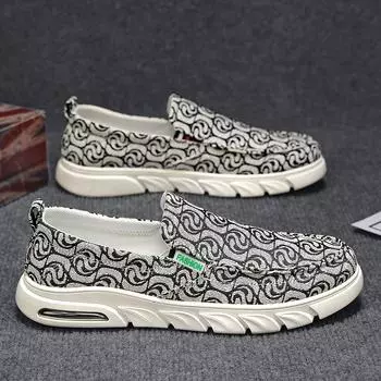 2024 Summer Men Canvas Loafers Breathable Black Lazy Men s Shoes Comfort Slip-On Casual Shoes Men Flats Driving chaussure hommes 39