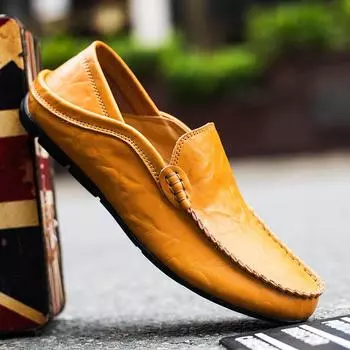 2024 Summer Mens Genuine Leather Loafers Handmade Driving Shoes Male Casual Italian Luxury Loafers Shoes Brand Moccasins for Men 38 чёрный