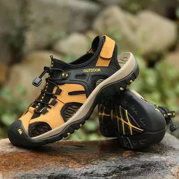2024 summer new bag head sandals men s sports and leisure shoes hollow breathable hole beach shoes 38