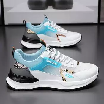 2024 Summer Sneakers for Men High Quality Ice Silk Breathable Sports Running Shoes Outdoor Damping Wear-resistant Training Shoes 39 синий
