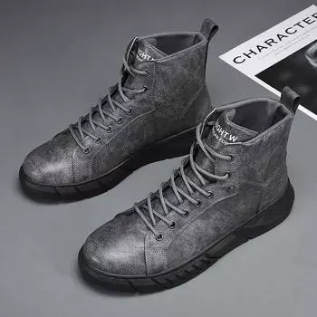 2024 Winter New Men s Short Boots Casual Tooling Boots Men s Fashion All-match Boots Hight-Top Waterproof Boots 39