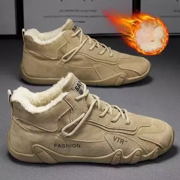2024 Winter Plus Velvet Shoes мужские модные универсальные кроссовки нескользящие утолщенные теплые хлопковые туфли охрана труда кроссовки теннис 39