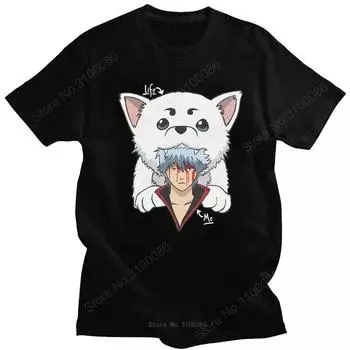 2024 Y2K хлопковая футболка Kawaii Gintama Gintoki Sakata с принтом, уличная футболка с графическим принтом унисекс, повседневная футболка большого размера, футболка в стиле хип-хоп 4XL