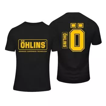2024Летние удивительные футболки унисекс Ohlins Shock Suspension Car Мотоцикл Спортивная гоночная футболка Повседневная футболка большого размера Футболки унисекс L