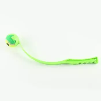 2024New Pet Tossing Club Dog Training Fluorescent Toy Ball Thrower Outdoor With Tennis Training Throwing Toy Pet Interactive Toy зелёный