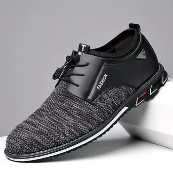 2024Spring Autumn Mesh Breathable Sneakers Comfortable Non-slip Casual Shoes for Men Fashion Mixed Colors Sapato Masculino Couro 38 чёрный