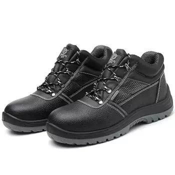 2025 Acceptable Custom Steel Toe Safety Shoes Rubber Outsole Anti Puncture Safety Boots Work Protective Safety Shoes 40 чёрный