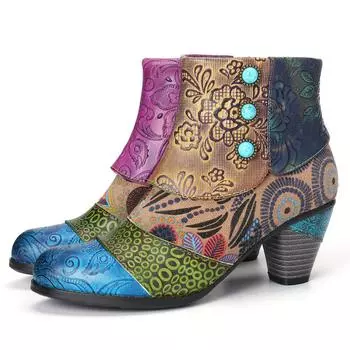 2025 autumn and winter new Amazon large size 43 ethnic style Martin boots women s color thick heel short boots women 35