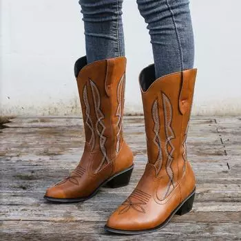2025 autumn and winter women s Martin boots medium tube embroidery ethnic style women s fashion short boots 35 белый