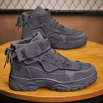 2025 autumn men s Martin boots mid-top retro British style tooling boots trendy high-top platform casual shoes 9696 39
