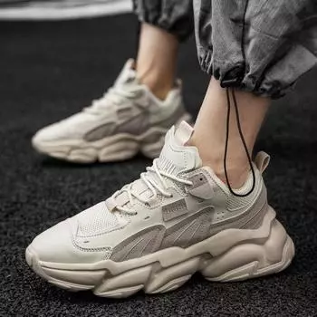 2025 autumn new MD thick-soled fly-woven breathable dad shoes little white shoes men s running shoes sneakers 39
