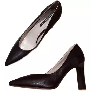 2025 black high heels women s professional thick heel pointed temperament versatile soft leather not tired feet work shoes women s shoes single shoes 34