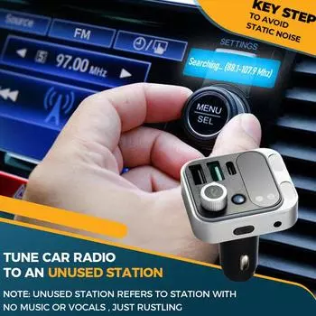 2025 Bluetooth 5.0 FM-передатчик для автомобиля FM/AUX Bluetooth автомобильный адаптер автомобильное зарядное устройство усиление басов 3 порта зарядное устройство Bluetooth адаптер