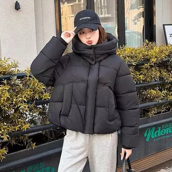 2025 Cotton Clothes Women s Autumn and Winter New Collegiate Short Loose Thickened Bread Jacket Candy Color Cotton Jacket Jacket M