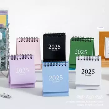 2025 Desk Calendar 365 Days Annual Planner Cute Coil Calendar Book Yearly Schedule Organizer To Do List Home Office Supplies 1PC чёрный