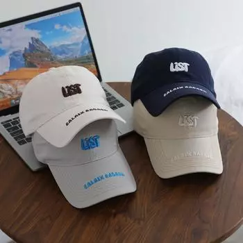 2025 early spring new embroidered letter baseball cap women s soft top casual versatile big head circumference cap чёрный