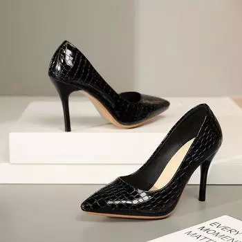 2025 early spring new versatile fine heel bright leather plaid pattern daily professional women s high heel single shoes 34 белый