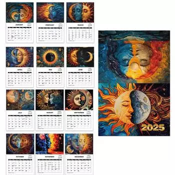 2025 год. Солнечно-лунный календарь. 12-месячный спиральный календарь. Солнечно-лунный календарь.