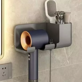 2025 Hair Dryer Holder Wall Dryer Cradle Straightener Stand Organizer Box Toilet Blower Holder Shelf Bathroom Accessories