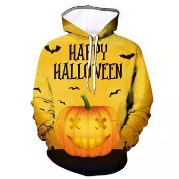 2025 Men s and Women s Halloween 3D Digital Print Hoodie S