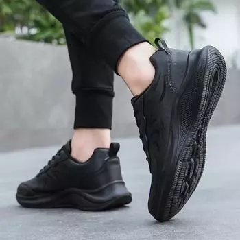 2025 Men s Casual Breathable Sports Walking Shoes Comfortable Outdoor Simple Design Sneakers for Active Lifestyle 39 чёрный