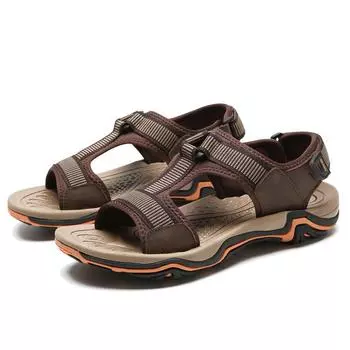 2025 Men s Sports Sandals Lightweight Velcro Sandals Men s Outdoor Vietnam Sandals Sand Shoes 38 темно-коричневого