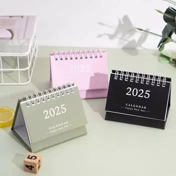 2025 Mini Calendar Simplified Style English Desktop Display Portable Calendar Desktop Decoration Handmade Diary белый
