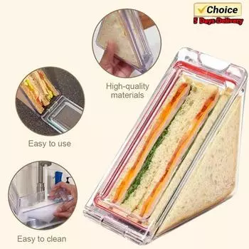 2025 New 10Pcs Triangle Sandwich Container Portable Sandwich Container Portable Lunch Storage Box Picnic Food Pastry Box