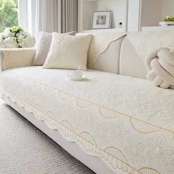2025 New Arrival Embroider Washed Cotton Sofa Cushion All Year Round Neutral Non-Slip Pure Cotton Cushion Cotton Fabric Craft Slipcover Cover Senna-Michaelis 70 * 70cm
