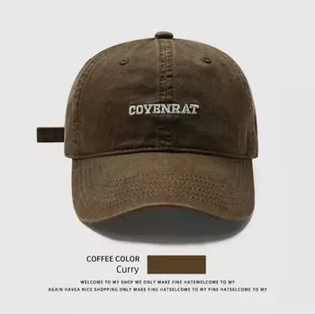 2025 New Arrival Korean Style Baseball Cap Wide Brim Big Face Small Men s and Women s Big Head Circumference Soft Top Embroidery Peaked Cap Curry Regular-(head circumference 54-59cm)
