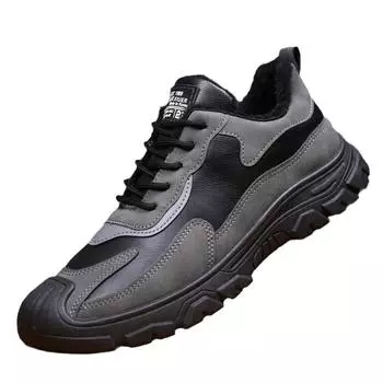 2025 new autumn and winter leather platform shoes, men s outdoor shoes, winter men s mountaineering casual shoes 39
