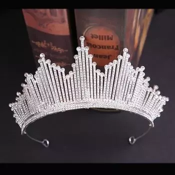 2025 New Bride Silver Big Crown Wedding Hair Accessories Wedding Dress Accessories Birthday Headgear Crown