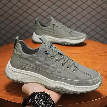2025 new crocodile pattern men s shoes trendy simple casual shoes versatile men s umbrella cloth comfortable breathable shoes 39 чёрный