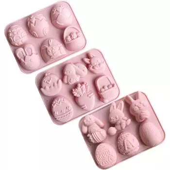 2025 New Easter Bunny Silicone Mold 3D Egg Chocolate Mould Jelly Pudding Cute Rabit Shape Easter Party Cake Decorating Tools 429