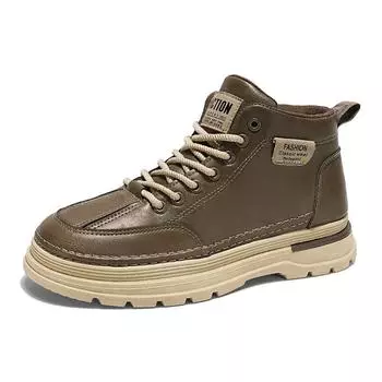 2025 new Martin boots, men s spring high-top shoes, men s fashionable all-matching antiskid leather casual work shoes, short boots. 39