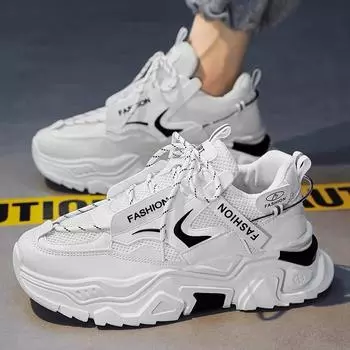 2025 new men s summer breathable mesh white shoes ins fashionable all-matching men s sneakers casual old men s shoes 39