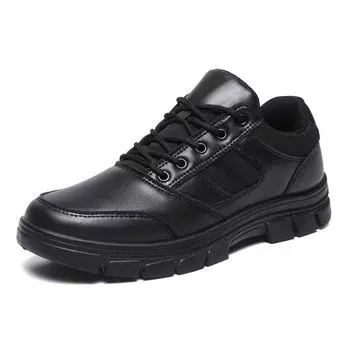 2025 new men s winter leather soft sole sports casual leather shoes black plus velvet warm large size 46