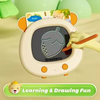 2025 New Multifunctional English Learning Machine,Card Machine for Kids,Interactive Audio Learning Cards with Animal Patterns,Battery Not Included жёлтый