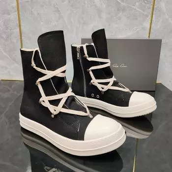 2025 New Ro Shoes Classic Pentagram High-top Shoes Chaonan High Street Shoes with Zipper One Couple Models. 35