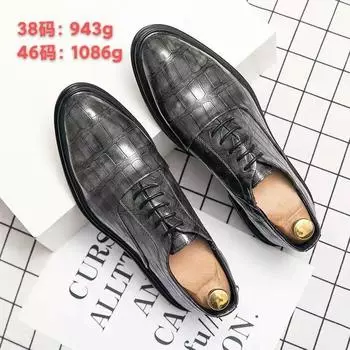 2025 new spring and summer foreign trade leather shoes men s business dress casual men s British and Korean version retro men s leather shoes 38 чёрный
