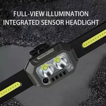 2025 New Strong Light 1000 Lumens COB 270 Wide Beam Silicone Lightweight Sport Headlamp For Running Hiking Camping Cycling чёрный