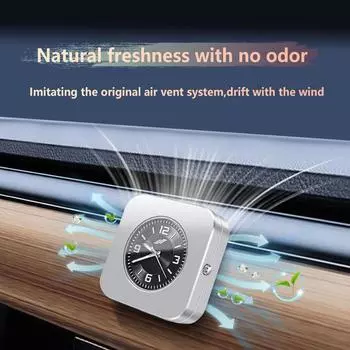 2025 New With Clock Aromatherapy For Tesla Model3/Y/X/S Car Fragrance High-Grade Ornaments Air Vents In Addition To The Odor серебряный