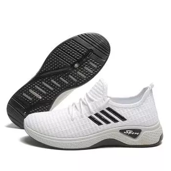2025 New Women s Lightweight Knit Casual Sports Flats Low Top Mesh Running Shoes for Mom, Ladies, Adults in Spring and Summer 36 розовый