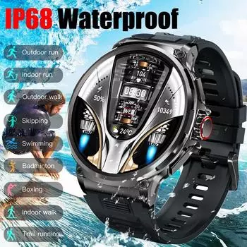 2025 Новые умные часы GPS Track для мужчин с экраном 1,85 дюйма Ultra HD AMOLED, аккумулятором 710 мАч, Bluetooth-звонками, умными часами Silicone band чёрный
