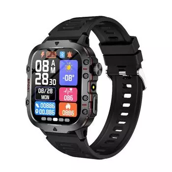 2025 Новые военные смарт-часы для мужчин IP68 5ATM для занятий спортом на открытом воздухе, фитнес-трекер, монитор здоровья, 1,81-дюймовые смарт-часы с BT-вызовом для Xiaomi чёрный