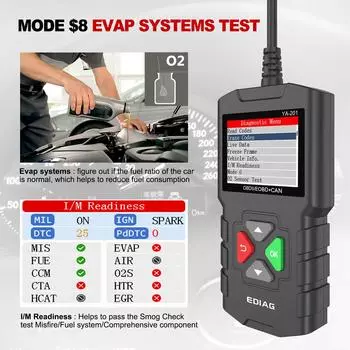 2025 Новый YA201 OBDII EOBD автомобильный считыватель кодов, автоматический диагностический инструмент, сканер OBD2 для автомобильного двигателя, сканирование CAN, поиск кодов неисправностей, пожизненная бесплатная