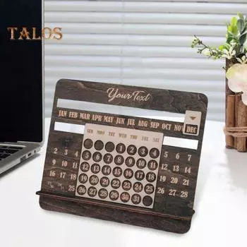 2025 Perpetual Calendar Деревянный Настольный Календарь 12 Месяцев Настольный Слайдер Календарь Для Домашнего Офиса Школы Декор M белый