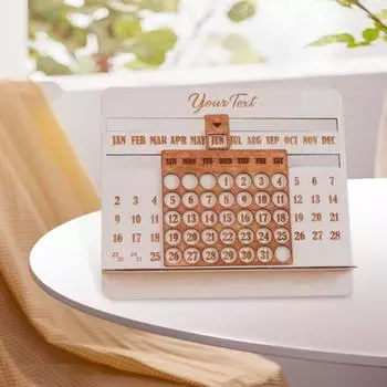 2025 Perpetual Calendar Деревянный Настольный Календарь 12 Месяцев Настольный Слайдер Календарь Для Домашнего Офиса Школы Декор M красный