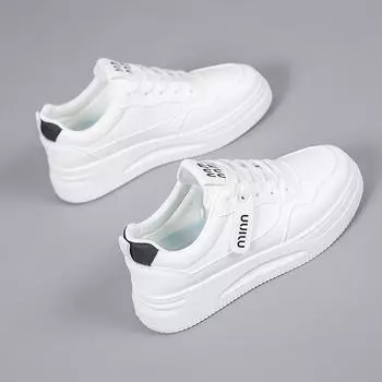 2025 popular spring Korean version of board shoes, women s versatile, high-end thick-soled casual shoes, student sports non-slip small white shoes 35